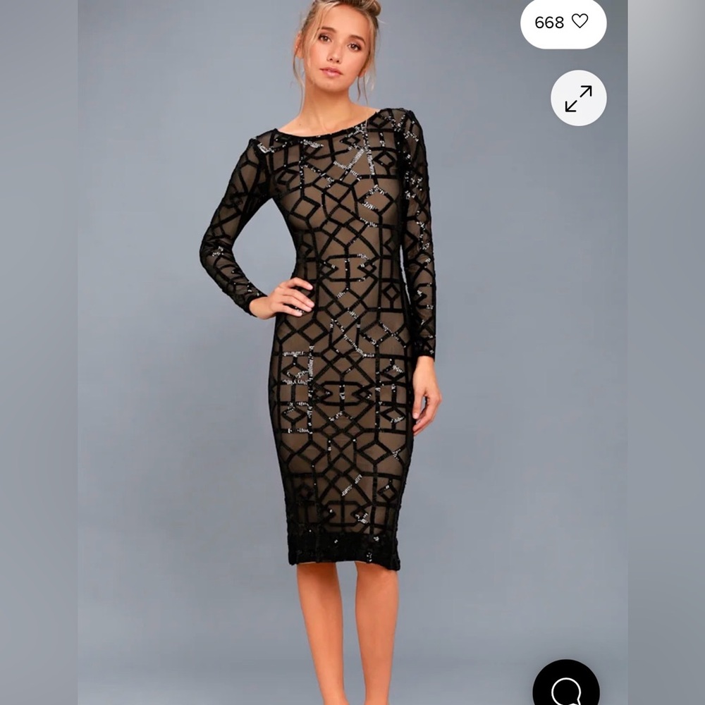 Dress the Population Mila Black Sequin Dress 2